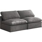 Meridian Furniture Plush Velvet Standard Cloud Modular Down Filled Overstuffed 70 Armless Sofa - Sofas