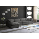 Meridian Furniture Plush Velvet Standard Cloud Modular Down Filled Overstuffed Reversible Sectional 5A - Living Room Furniture