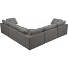 Meridian Furniture Plush Velvet Standard Cloud Modular Down Filled Overstuffed Reversible Sectional 5C - Living Room Furniture