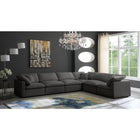 Meridian Furniture Plush Velvet Standard Cloud Modular Down Filled Overstuffed Reversible Sectional 6A - Living Room Furniture
