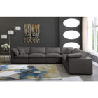 Meridian Furniture Plush Velvet Standard Cloud Modular Down Filled Overstuffed Reversible Sectional 6A - Living Room Furniture