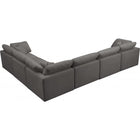 Meridian Furniture Plush Velvet Standard Cloud Modular Down Filled Overstuffed Reversible Sectional 6A - Living Room Furniture
