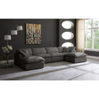 Meridian Furniture Plush Velvet Standard Cloud Modular Down Filled Overstuffed Reversible Sectional 6B - Living Room Furniture