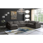 Meridian Furniture Plush Velvet Standard Cloud Modular Down Filled Overstuffed Reversible Sectional 7A - Living Room Furniture