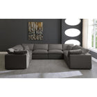 Meridian Furniture Plush Velvet Standard Cloud Modular Down Filled Overstuffed Reversible Sectional 8A - Living Room Furniture
