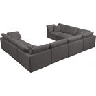 Meridian Furniture Plush Velvet Standard Cloud Modular Down Filled Overstuffed Reversible Sectional 8A - Living Room Furniture