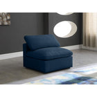 Meridian Furniture Plush Velvet Standard Cloud Modular Down Filled Overstuffed Armless Chair - Chairs