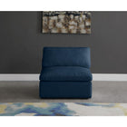 Meridian Furniture Plush Velvet Standard Cloud Modular Down Filled Overstuffed Armless Chair - Chairs