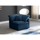 Meridian Furniture Plush Velvet Standard Cloud Modular Down Filled Overstuffed Corner Chair - Chairs