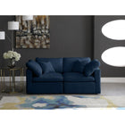 Meridian Furniture Plush Velvet Standard Cloud Modular Down Filled Overstuffed 70 Sofa - Sofas