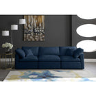 Meridian Furniture Plush Velvet Standard Cloud Modular Down Filled Overstuffed 105 Sofa - Sofas