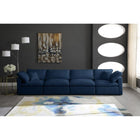 Meridian Furniture Plush Velvet Standard Cloud Modular Down Filled Overstuffed 140 Sofa - Sofas