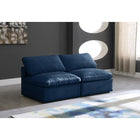 Meridian Furniture Plush Velvet Standard Cloud Modular Down Filled Overstuffed 70 Armless Sofa - Sofas