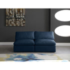 Meridian Furniture Plush Velvet Standard Cloud Modular Down Filled Overstuffed 70 Armless Sofa - Sofas