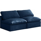 Meridian Furniture Plush Velvet Standard Cloud Modular Down Filled Overstuffed 70 Armless Sofa - Sofas