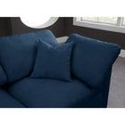 Meridian Furniture Plush Velvet Standard Cloud Modular Down Filled Overstuffed 140 Armless Sofa - Sofas