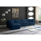 Meridian Furniture Plush Velvet Standard Cloud Modular Down Filled Overstuffed Reversible Sectional 5A - Living Room Furniture