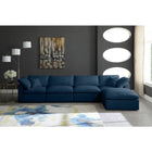 Meridian Furniture Plush Velvet Standard Cloud Modular Down Filled Overstuffed Reversible Sectional 5A - Living Room Furniture