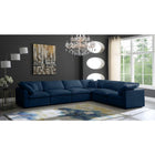 Meridian Furniture Plush Velvet Standard Cloud Modular Down Filled Overstuffed Reversible Sectional 6A - Living Room Furniture