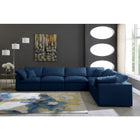 Meridian Furniture Plush Velvet Standard Cloud Modular Down Filled Overstuffed Reversible Sectional 6A - Living Room Furniture