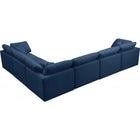 Meridian Furniture Plush Velvet Standard Cloud Modular Down Filled Overstuffed Reversible Sectional 6A - Living Room Furniture