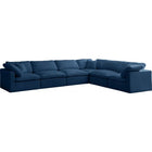 Meridian Furniture Plush Velvet Standard Cloud Modular Down Filled Overstuffed Reversible Sectional 6A - Living Room Furniture