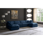Meridian Furniture Plush Velvet Standard Cloud Modular Down Filled Overstuffed Reversible Sectional 6B - Living Room Furniture