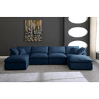 Meridian Furniture Plush Velvet Standard Cloud Modular Down Filled Overstuffed Reversible Sectional 6B - Living Room Furniture