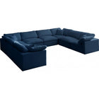 Meridian Furniture Plush Velvet Standard Cloud Modular Down Filled Overstuffed Reversible Sectional 8A - Living Room Furniture