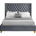 Meridian Furniture Barolo Velvet King Bed - Bedroom Beds
