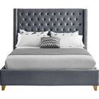 Meridian Furniture Barolo Velvet Queen Bed - Bedroom Beds