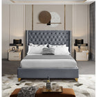 Meridian Furniture Barolo Velvet King Bed - Bedroom Beds