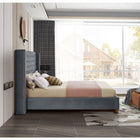 Meridian Furniture Barolo Velvet King Bed - Bedroom Beds