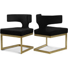 Meridian Furniture Alexandra Velvet Dining Chair - Gold - Black - Dining Chairs