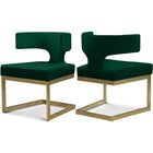 Meridian Furniture Alexandra Velvet Dining Chair - Gold - Green - Dining Chairs