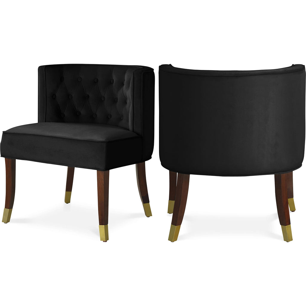 Meridian Furniture Perry Velvet Dining Chair - Black - Dining Chairs