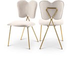Meridian Furniture Angel Velvet Dining Chair - Cream - Dining Chairs