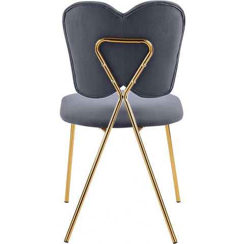 Meridian Furniture Angel Velvet Dining Chair - Grey - Dining Chairs