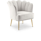 Meridian Furniture Jester Velvet Accent Chair - Cream - Chairs
