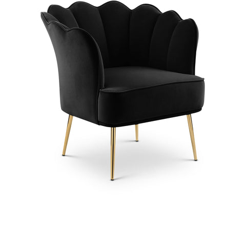 Meridian Furniture Jester Velvet Accent Chair - Black - Chairs