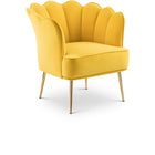 Meridian Furniture Jester Velvet Accent Chair - Yellow - Chairs