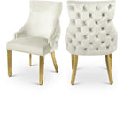 Meridian Furniture Tuft Velvet Dining Chair - Cream - Dining Chairs