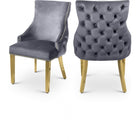 Meridian Furniture Tuft Velvet Dining Chair - Grey - Dining Chairs