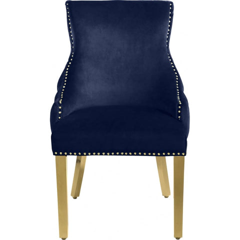 Meridian Furniture Tuft Velvet Dining Chair - Navy - Dining Chairs