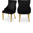 Meridian Furniture Tuft Velvet Dining Chair - Black - Dining Chairs