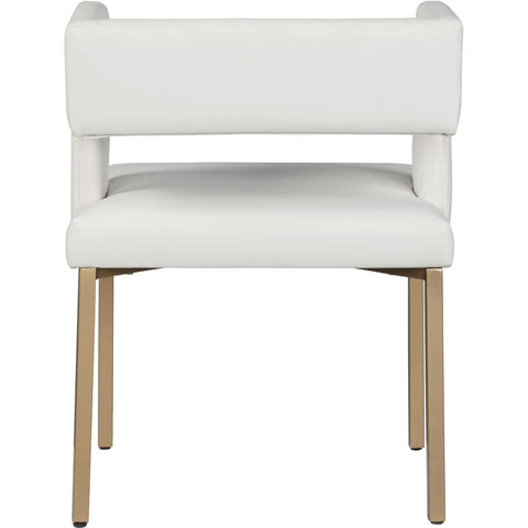 Meridian Furniture Caleb Faux Leather Dining Chair - Gold - Dining Chairs