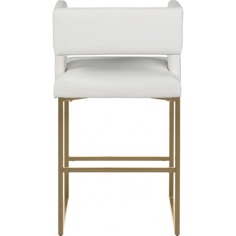 Meridian Furniture Caleb Faux Leather Counter Stool - Gold - Stools