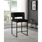 Meridian Furniture Caleb Velvet Counter Stool - Black - Stools