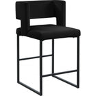 Meridian Furniture Caleb Velvet Counter Stool - Black - Stools