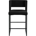 Meridian Furniture Caleb Velvet Counter Stool - Black - Stools